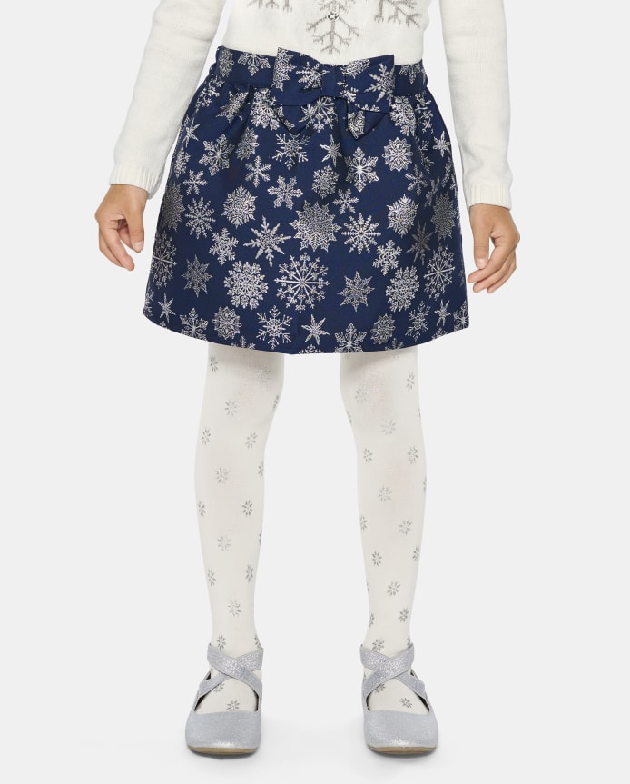 Girls Snowflake Skirt - Silent Night