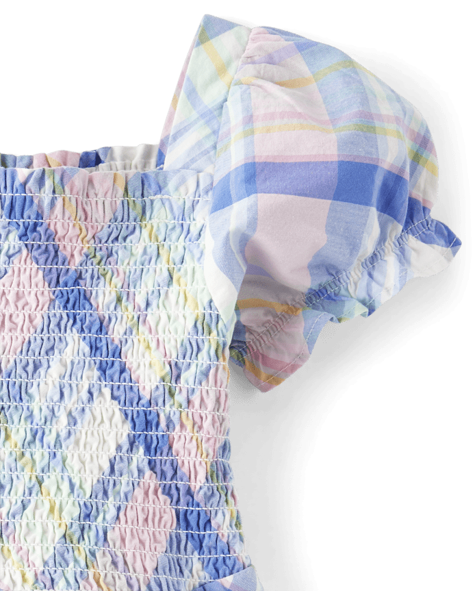 Girls Matching Family Plaid Poplin Tiered Dress - Spring Celebrations