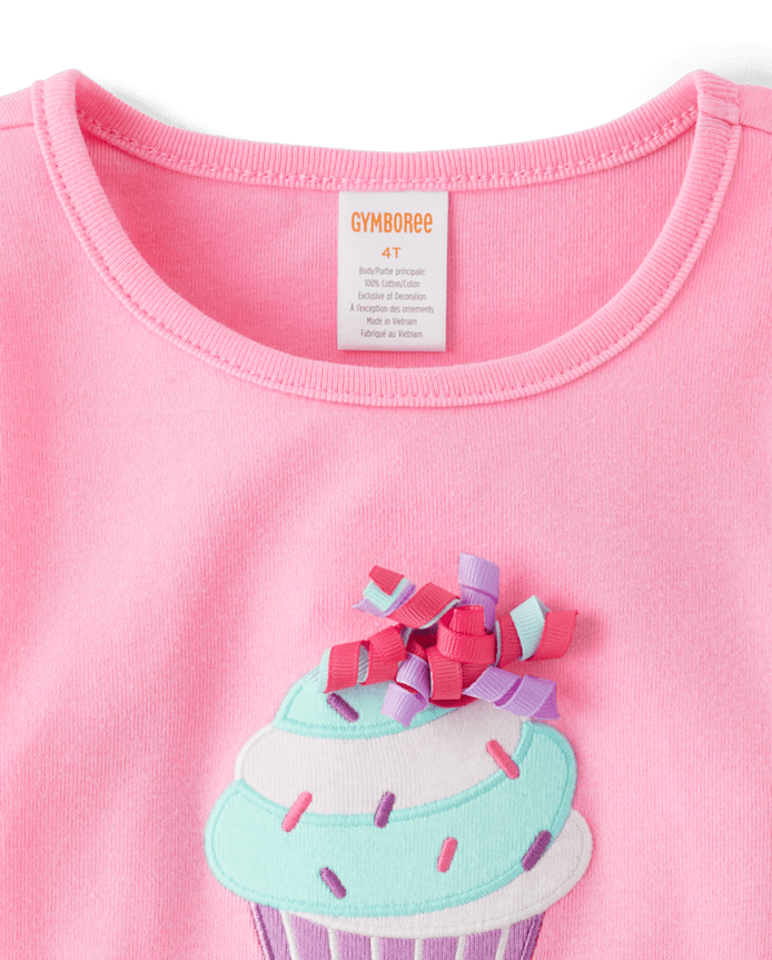 Girls Embroidered Cupcake Top - Birthday Boutique