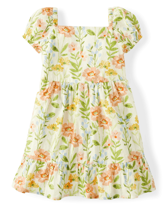 Girls Floral Ruffle Dress - Prairie Fields