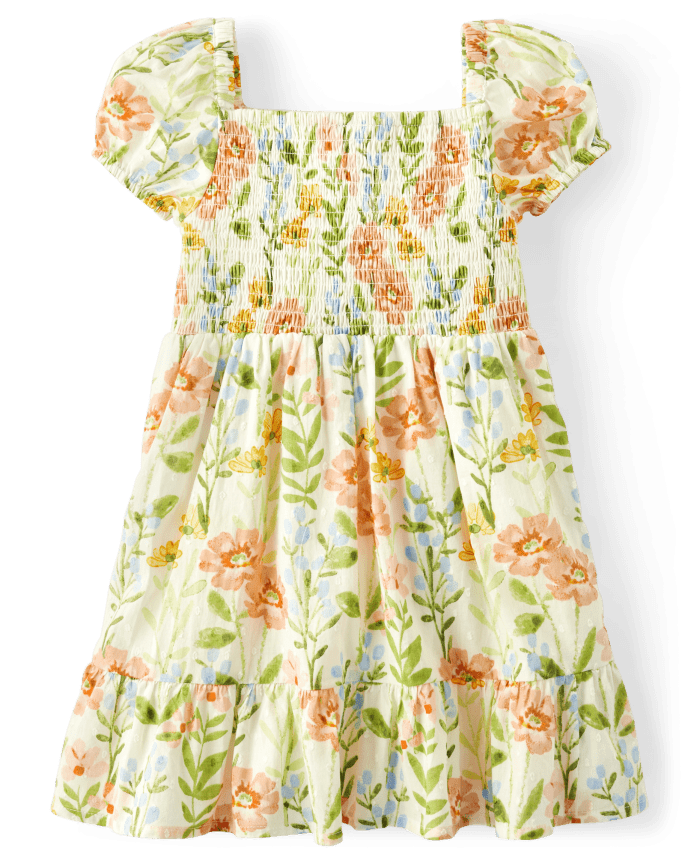 Girls Floral Ruffle Dress - Prairie Fields