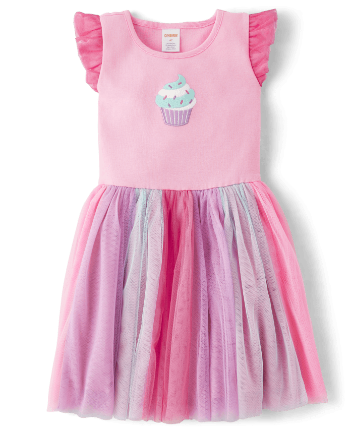 Girls Embroidered Cupcake Tutu Dress - Birthday Boutique