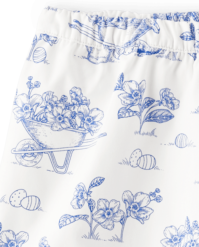 Girls Bunny Poplin Ruffle Skort - Blue Belle