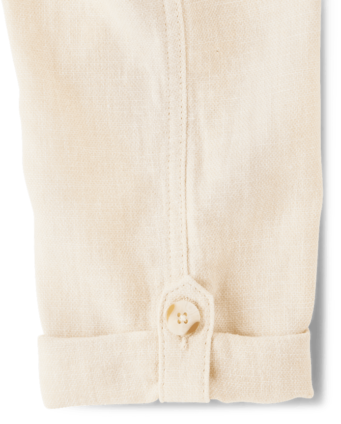 Kids Roll Cuff Linen-Blend Pull On Pants