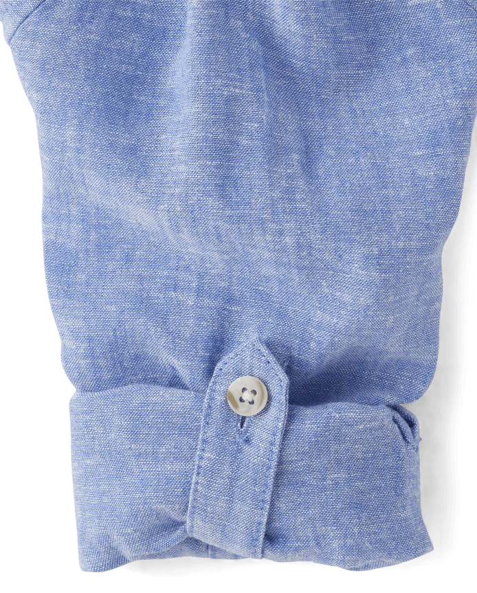 Kids Linen-Blend Button Up Shirt