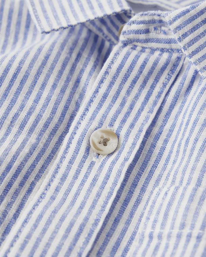Kids Dad And Me Striped Linen-Blend Button Up Shirt