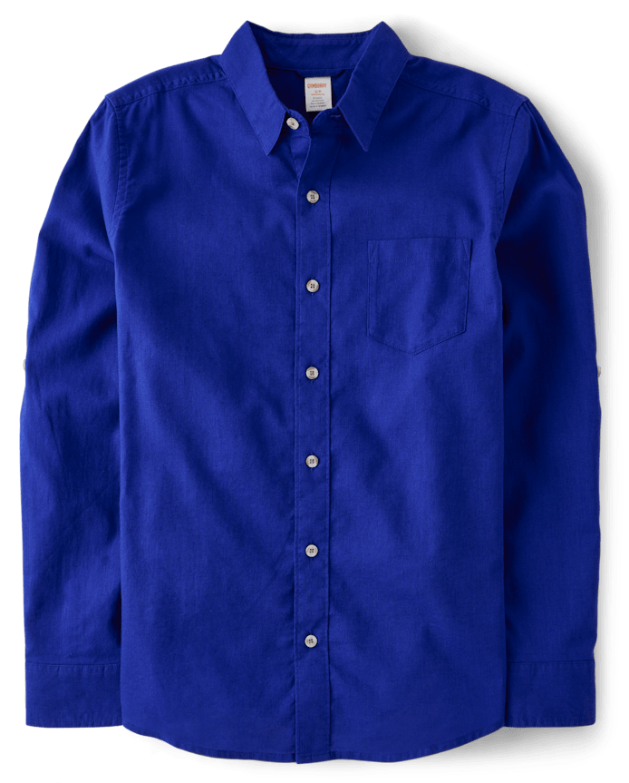 Mens Dad And Me Linen-Blend Button Up Shirt