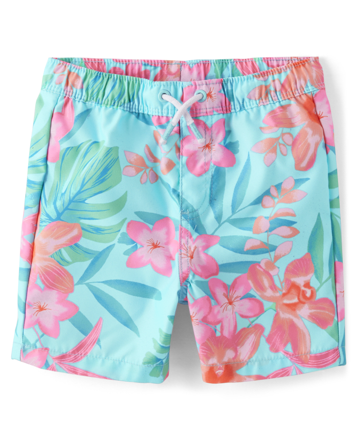 Boys Flower Swim Trunks - Splish-Splash