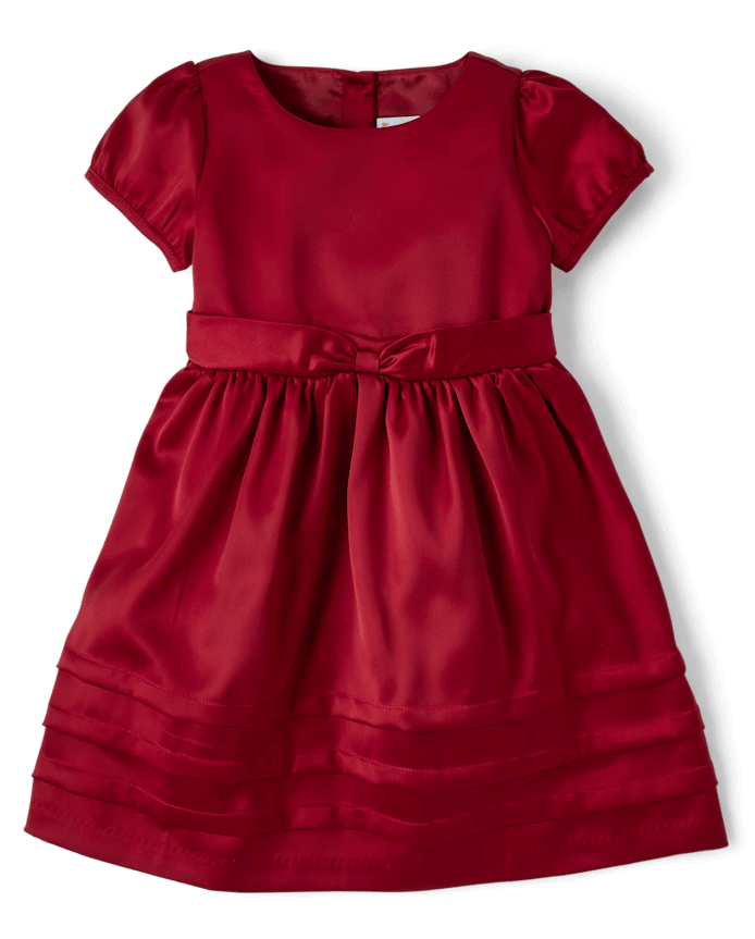 Girls Bow Fit And Flare Dress - All Dressed Up