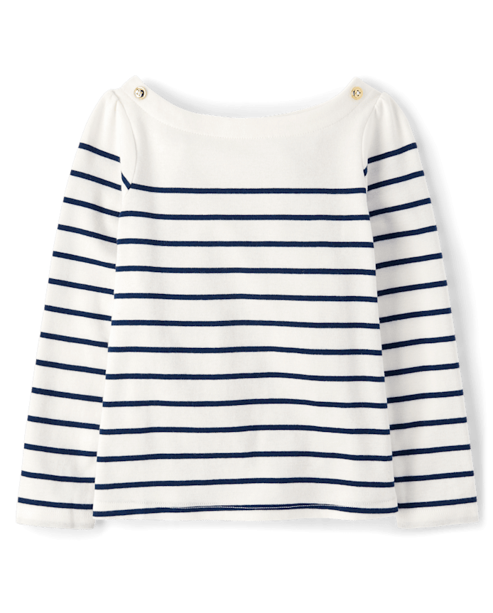 Girls Striped Boat Neck Top - Classroom Cutie