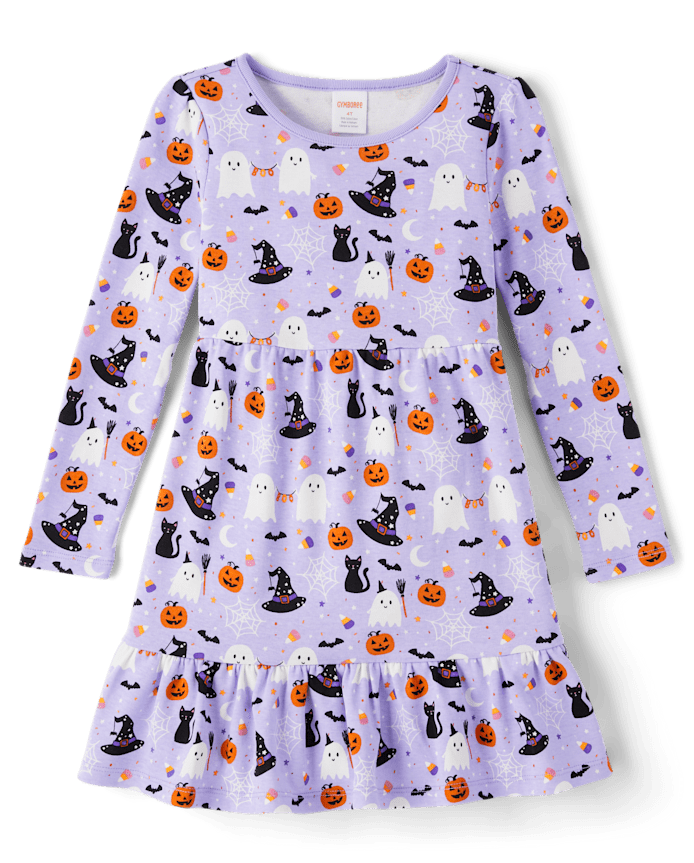 Girls Halloween Tiered Dress