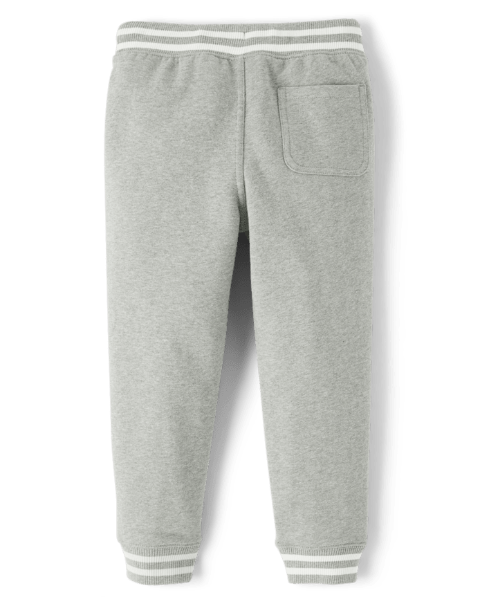Boys Striped Cuff Fleece Jogger Pants