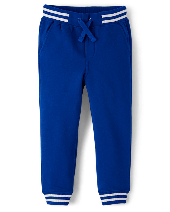 Boys Striped Cuff Fleece Jogger Pants