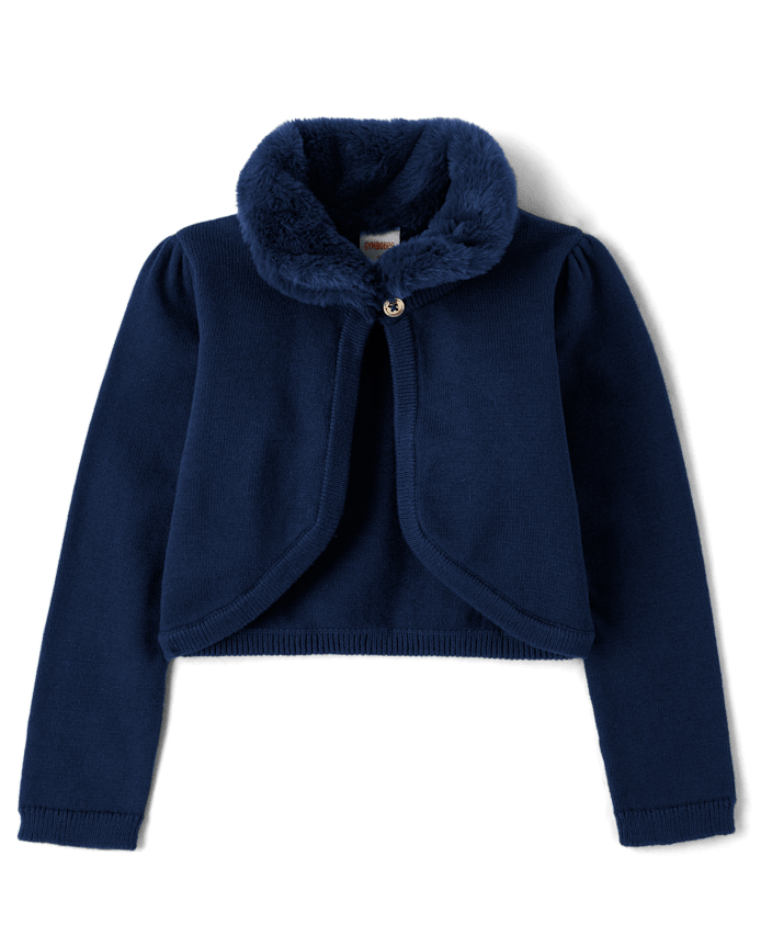 Girls Faux Fur Shrug - Royal Christmas