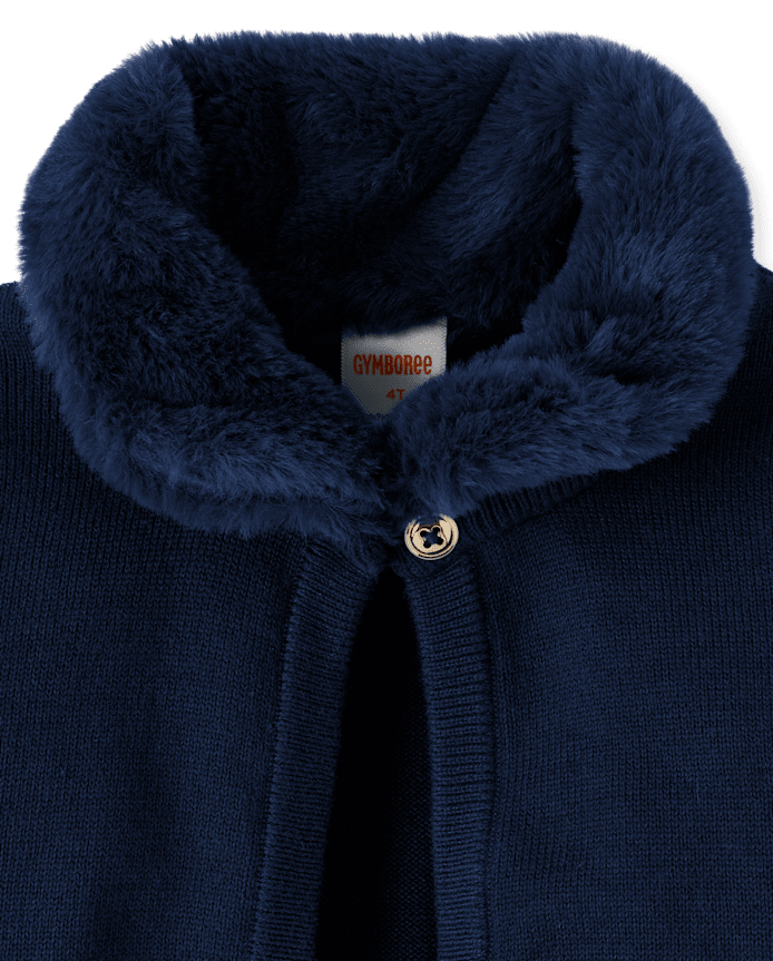 Girls Faux Fur Shrug - Royal Christmas