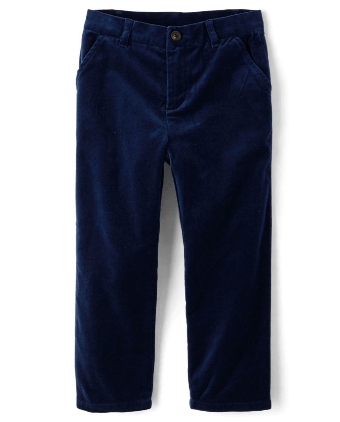 Boys Velvet Dress Pants - Royal Christmas