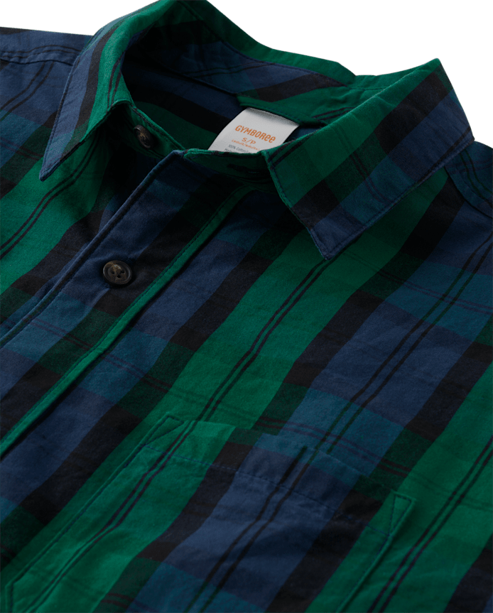 Mens Matching Family Plaid Poplin Button Up Shirt