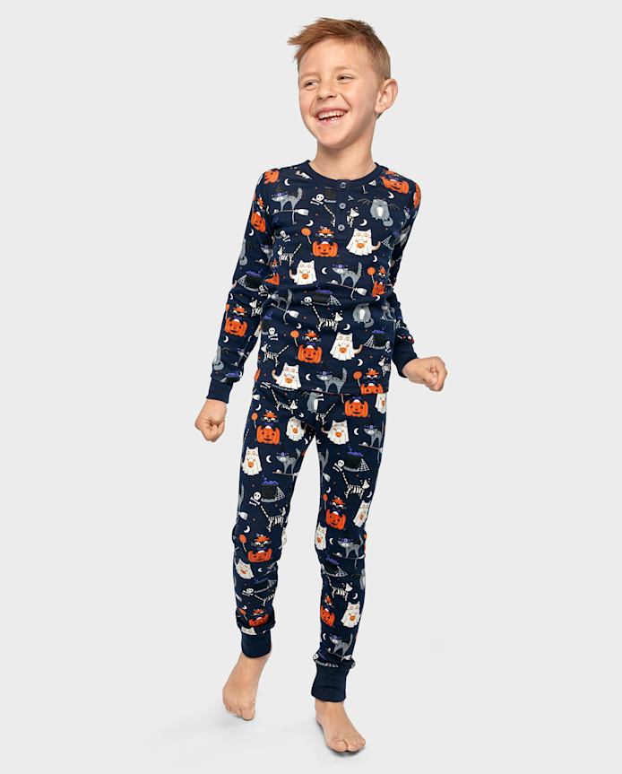 Boys Halloween Henley Snug Fit Cotton Pajamas