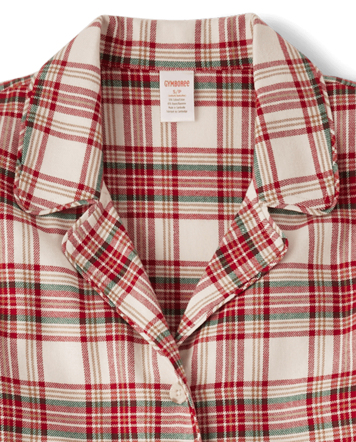 Womens Matching Family Plaid Flannel Pajamas