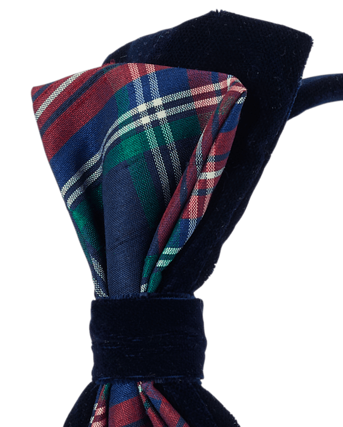 Girls Plaid 3-Piece Hair Set - Royal Christmas