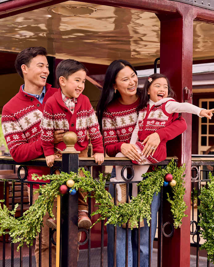 Mens Matching Family Gingerbread Fairisle Sweater - Holiday Express