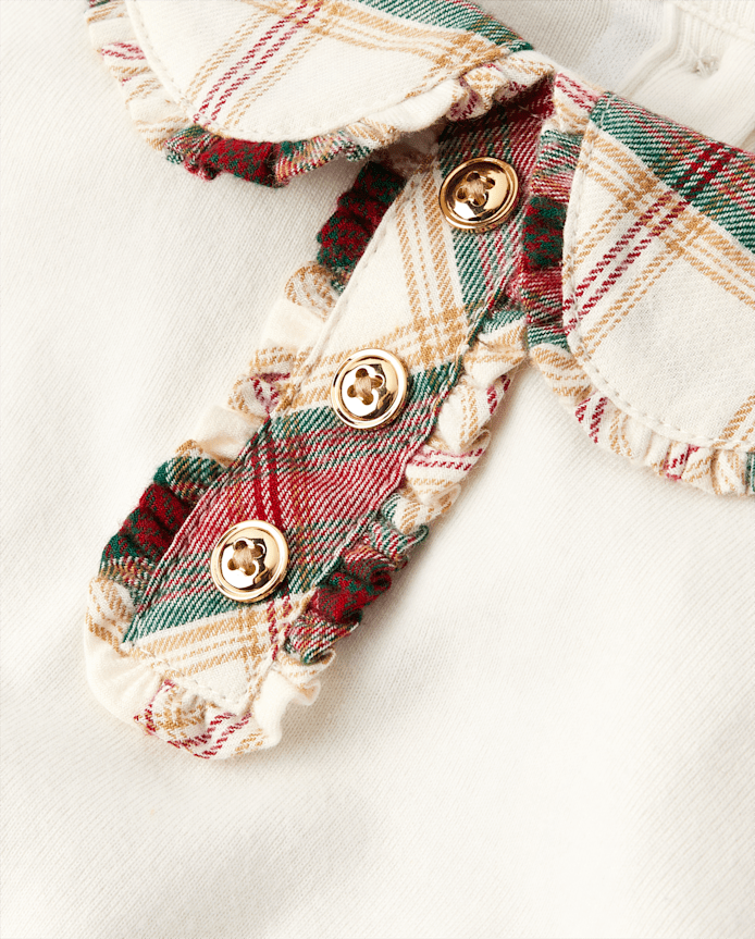 Girls Plaid Collar Top