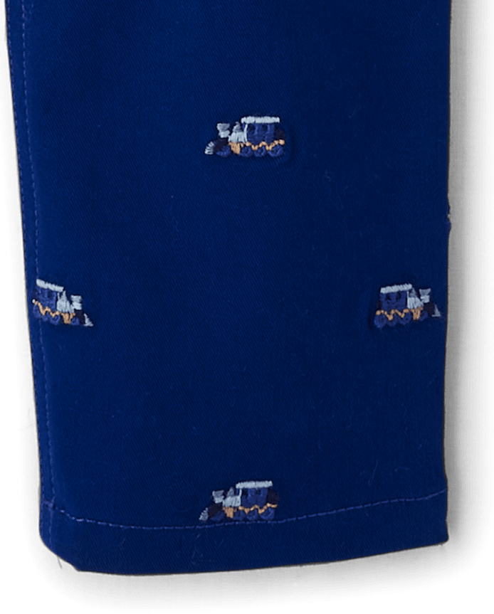 Boys Schiffli Train Pants - Little Snowflake