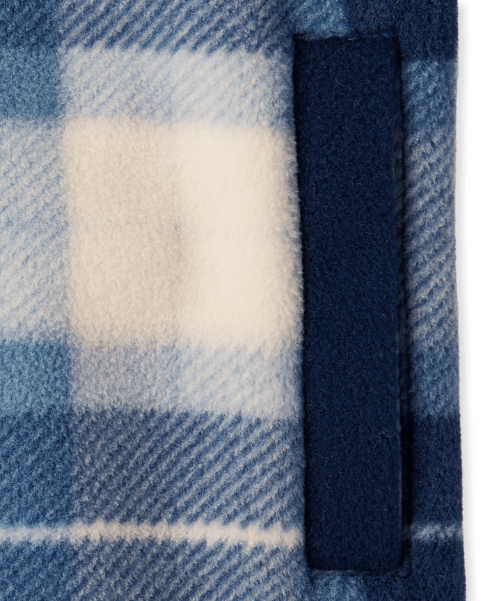 Boys Plaid Microfleece Half Zip Pullover - Little Essentials