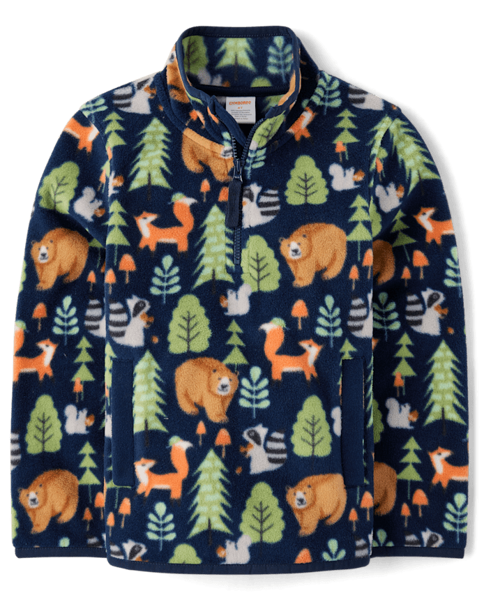 Boys Animal Microfleece Half Zip Pullover - Little Essentials