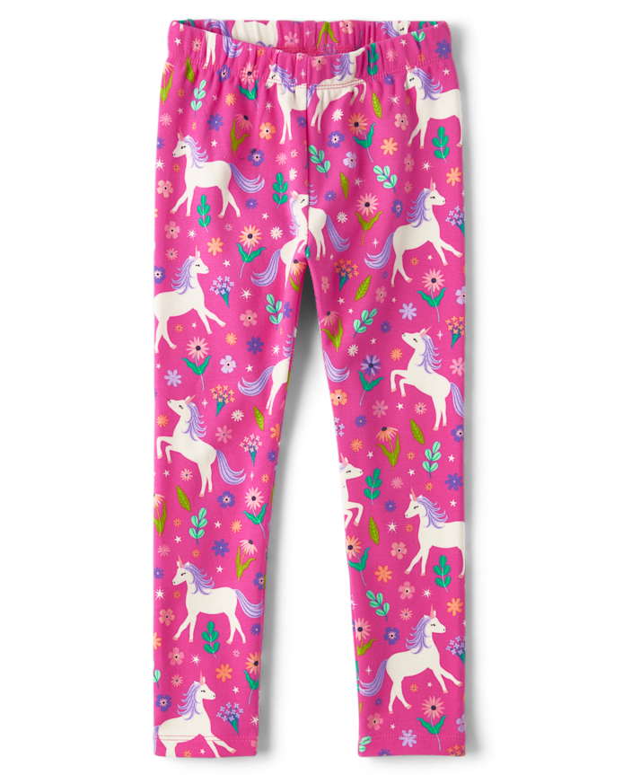 Girls Unicorn Leggings - Dino Friends
