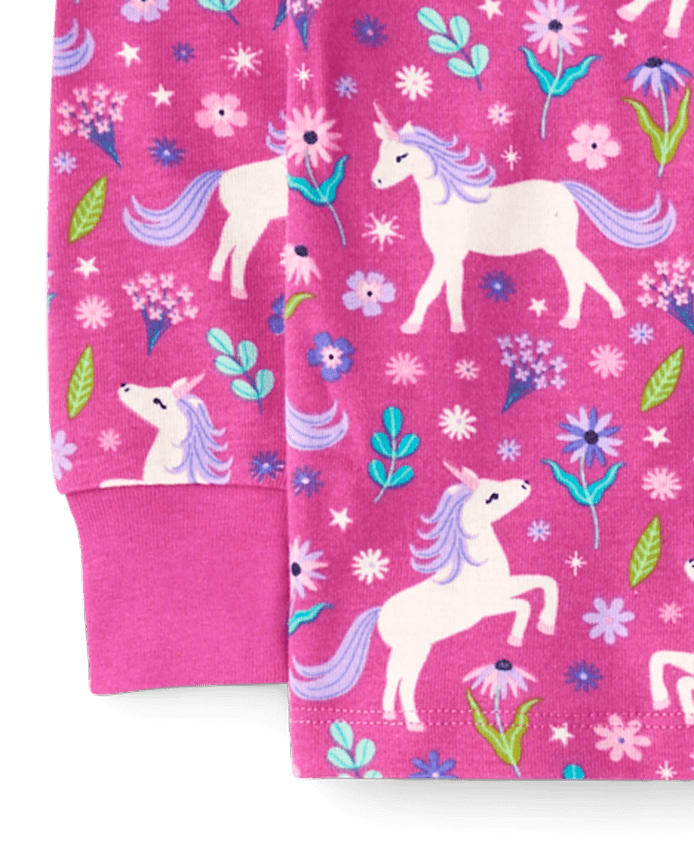 Girls Unicorn Snug Fit Cotton Pajamas