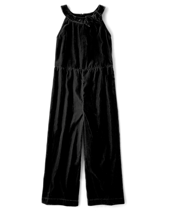 Girls Velvet Jumpsuit - Holiday Express