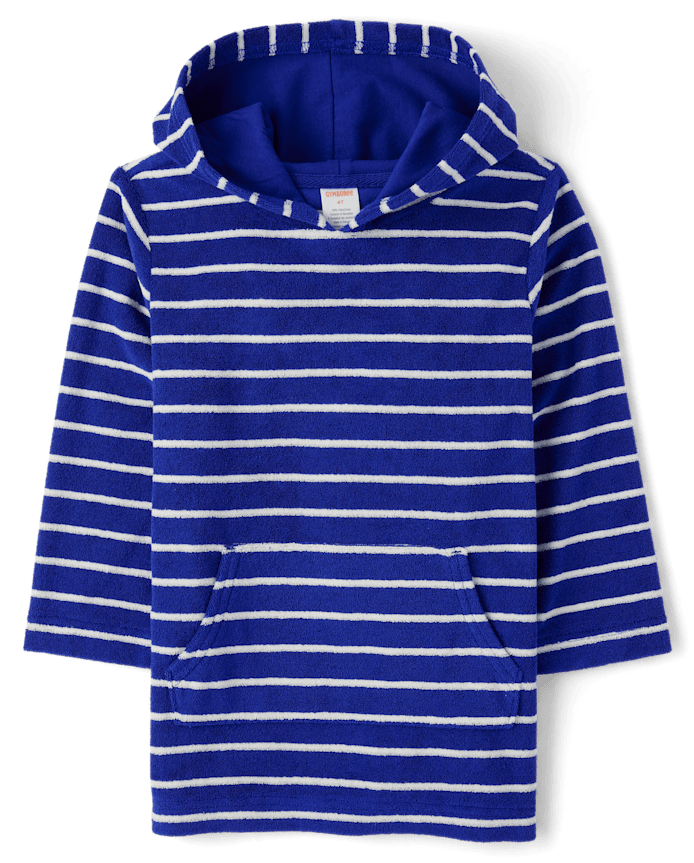 Kids Striped Hooded Cover Up - Swim