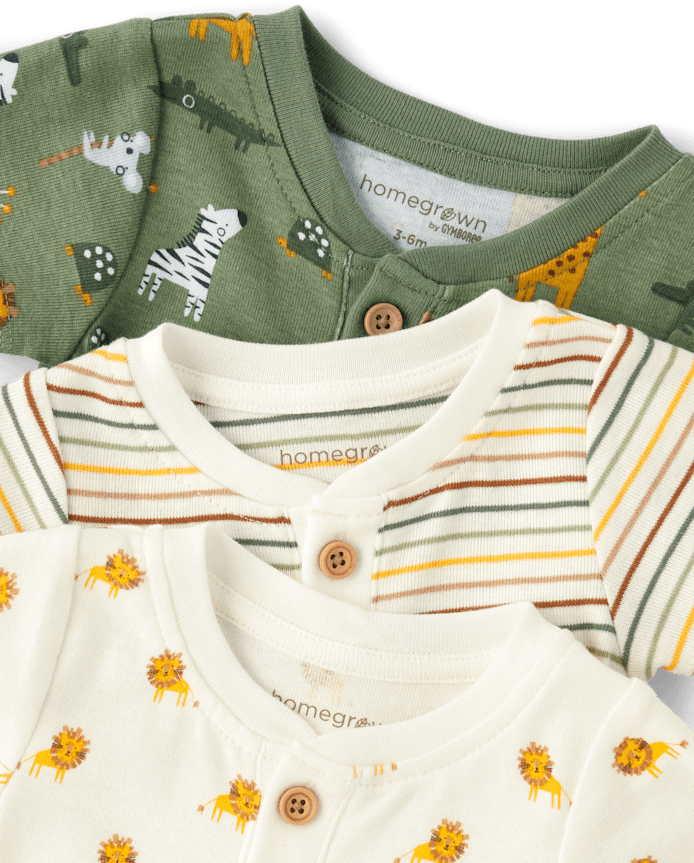 Baby Boys Animal Bodysuit 3-Pack - Homegrown by Gymboree