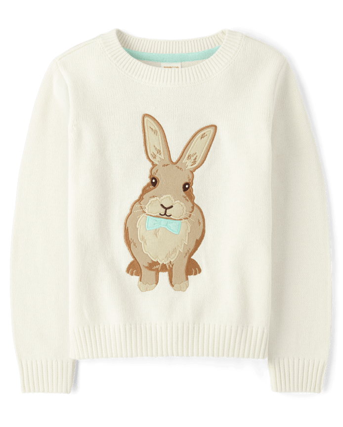 Boys Embroidered Bunny Sweater - Spring Celebrations