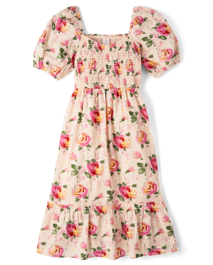 Womens Mommy And Me Rose Tiered Dress - Blushing Blooms
