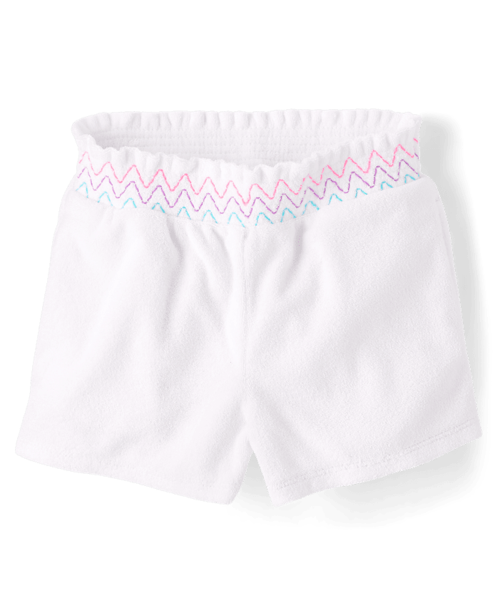 Girls Rainbow Terry Pull On Shorts - Little Essentials
