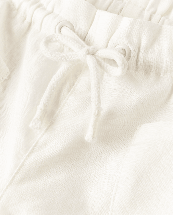 Girls Linen-Blend Pull On Shorts