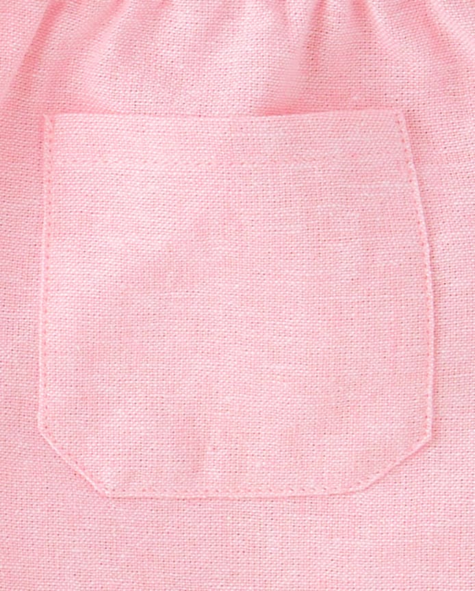 Girls Linen-Blend Pull On Shorts