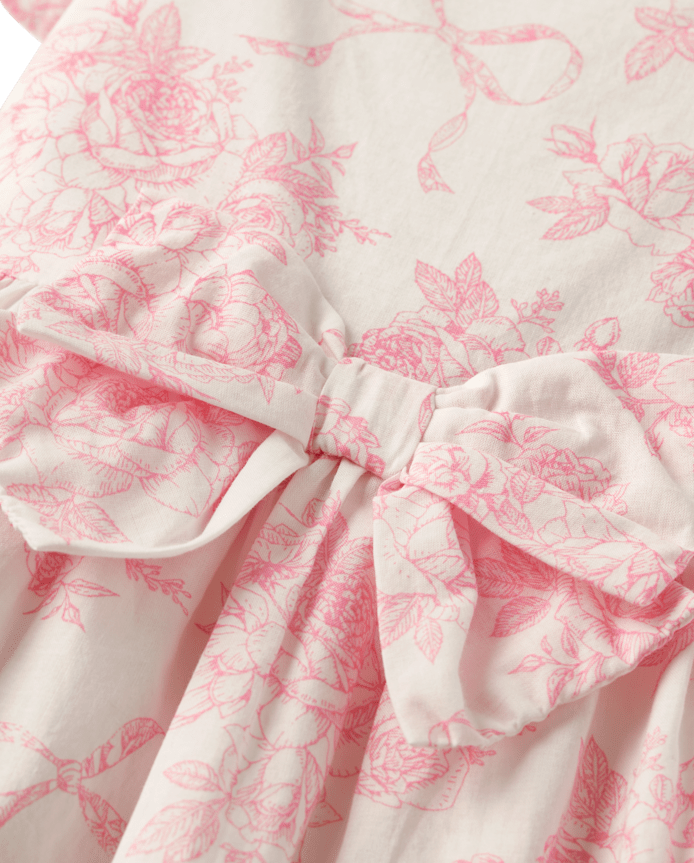 Girls Floral Ruffle Tiered Dress - Blushing Blooms