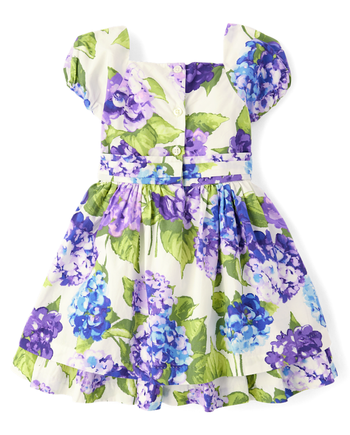 Girls Mommy And Me Floral Bow Fit Flare Dress - Lavender Fields
