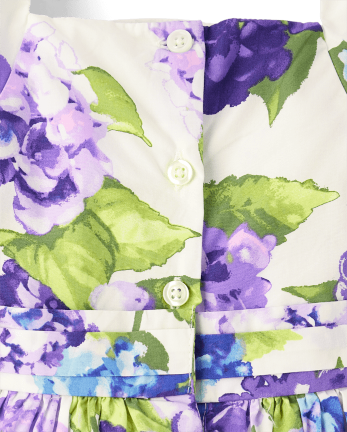 Girls Mommy And Me Floral Bow Fit Flare Dress - Lavender Fields