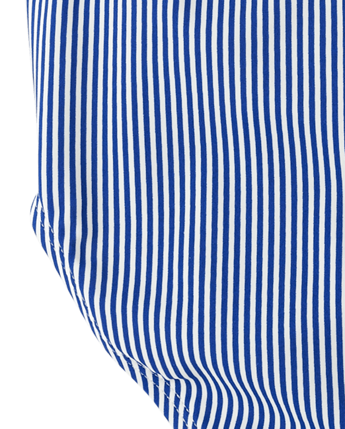Girls Eyelet Striped One Piece Swimsuit - Swim