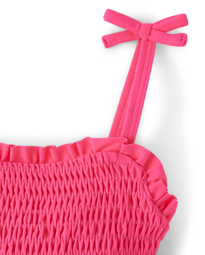 Girls Smocked Tutu One Piece Swimsuit - Swim