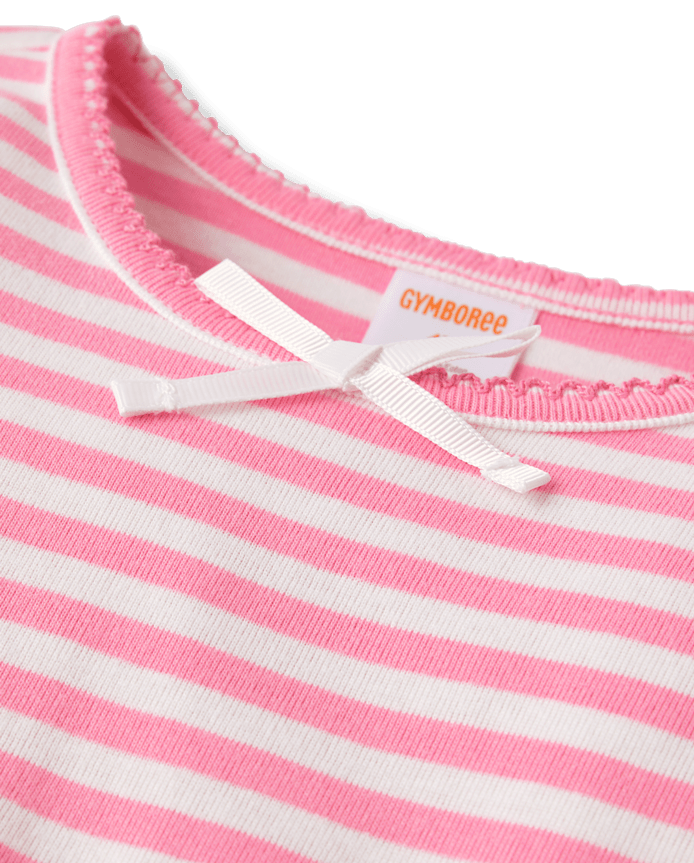 Girls Striped Fit And Flare Dress