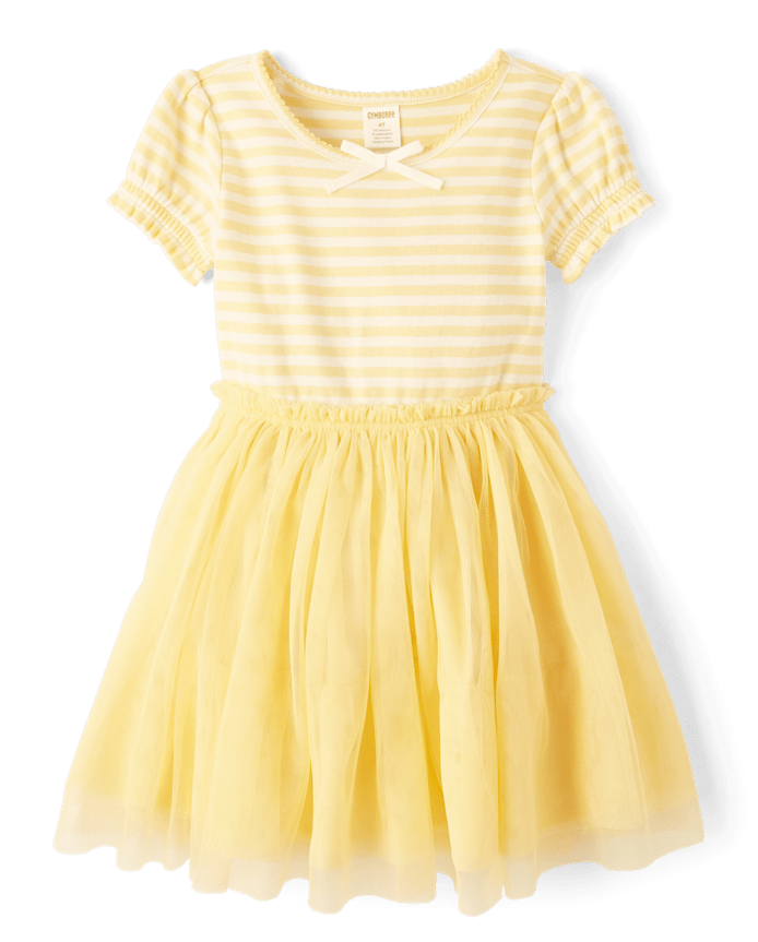 Girls Striped Fit And Flare Dress - Little Essentials
