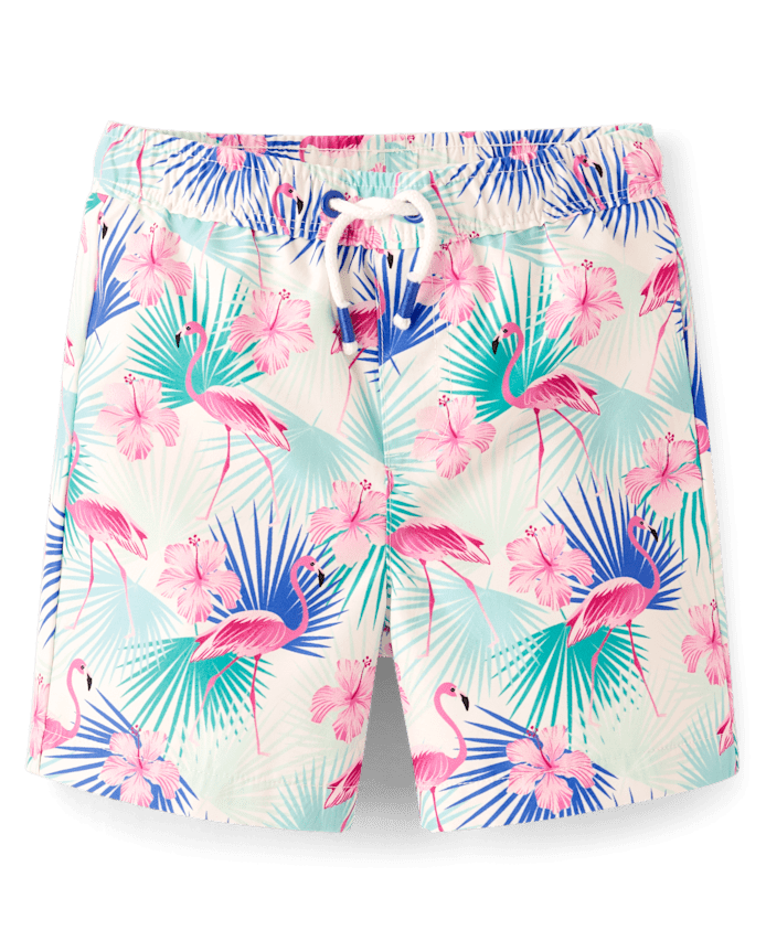 Boys Flamingo Swim Trunks