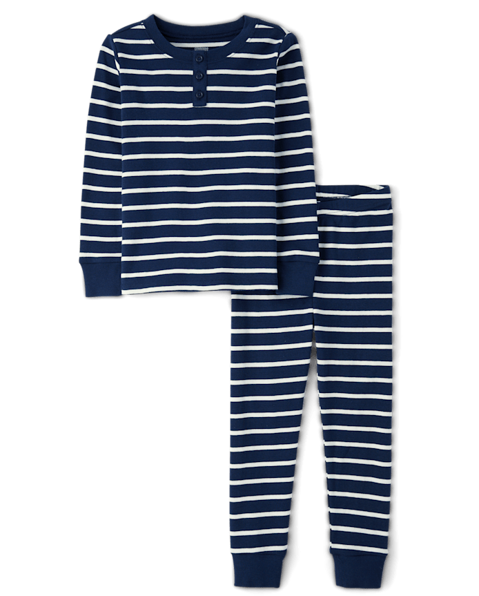 Pyjama en coton rayé ajusté pour enfants