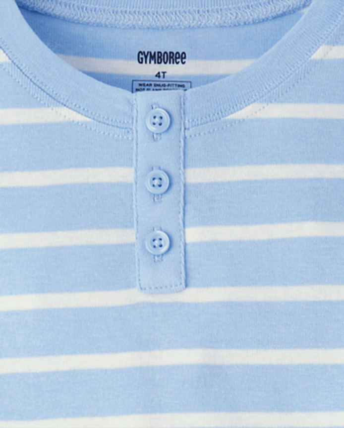 Kids Striped Snug Fit Cotton Pajamas