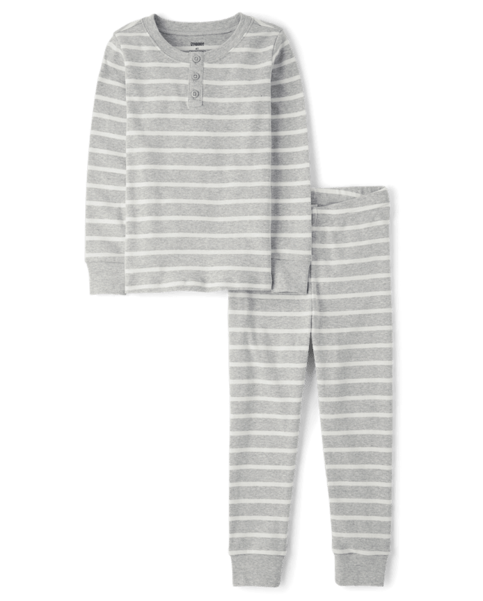 Kids Striped Snug Fit Cotton Pajamas